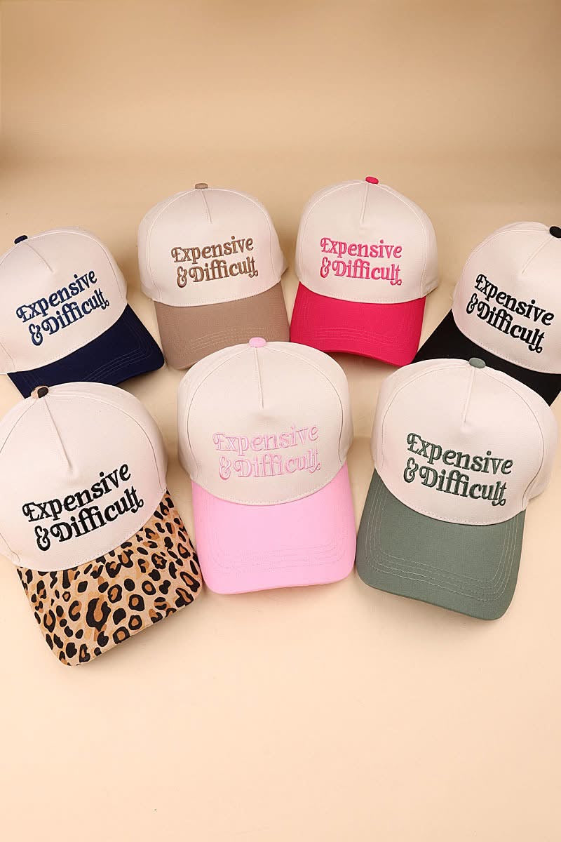 Colorful Brim Embroidered Hats