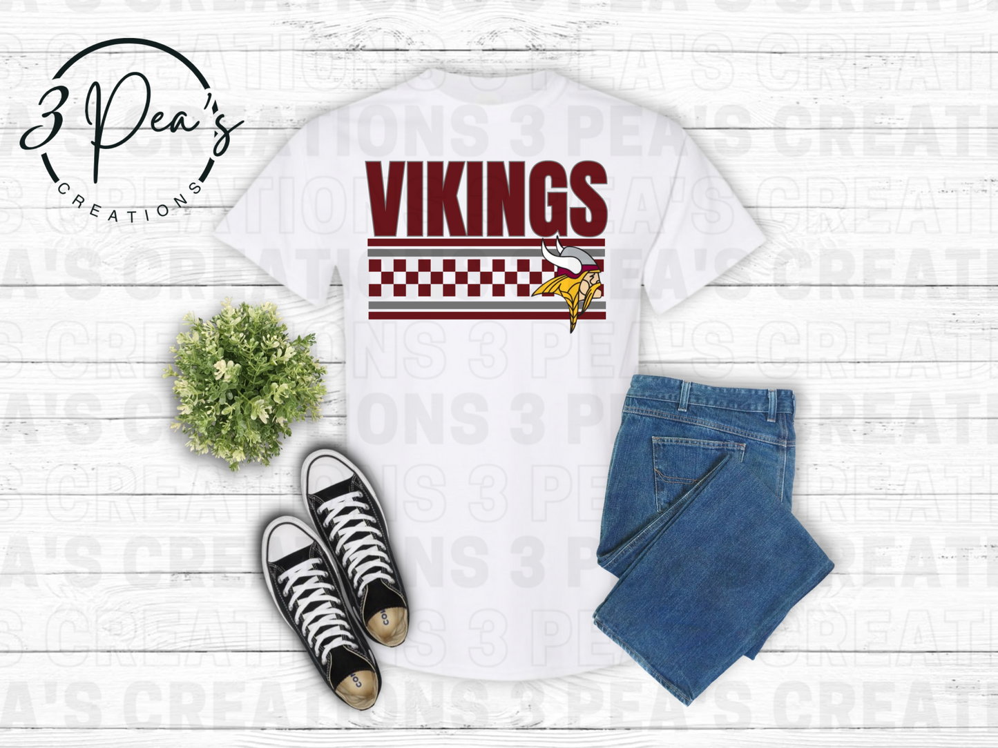 Viking Mascot Checkered