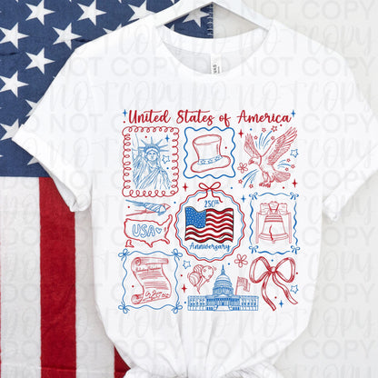 United States of America Doodle