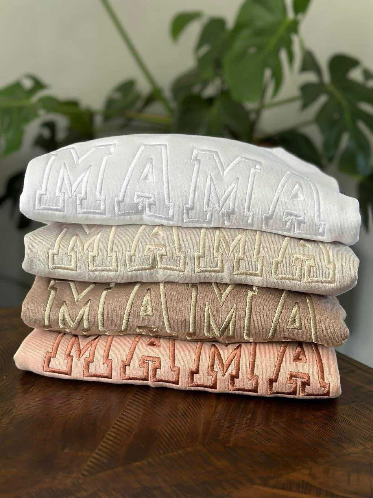Block Mama Embroidery Sweatshirt