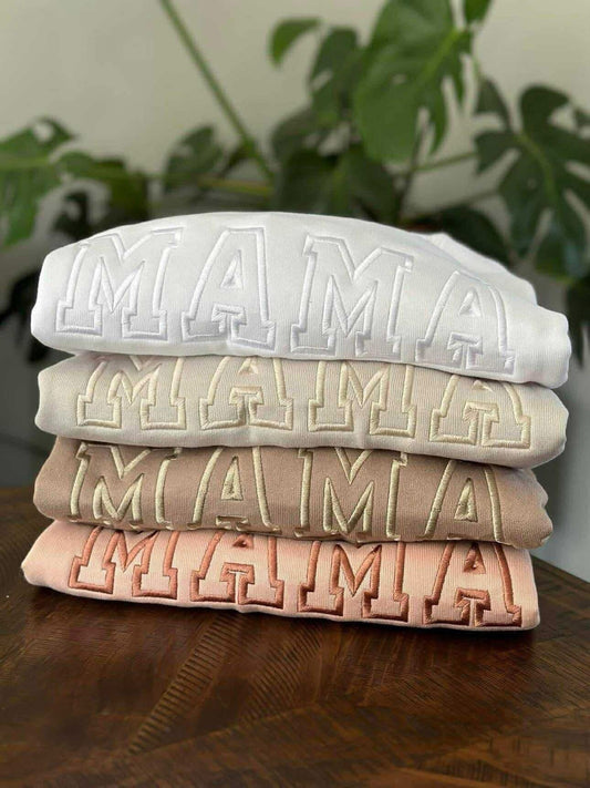 Block Mama Embroidery Sweatshirt
