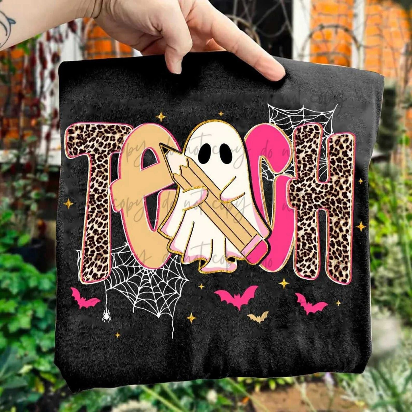 Teach Leopard Pink/Gold Font Spiderweb (SS)
