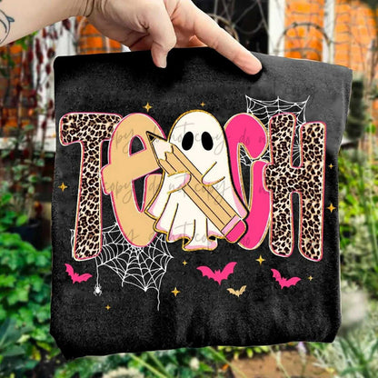 Teach Leopard Pink/Gold Font Spiderweb (SS)