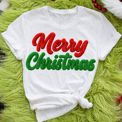 Fuzzy Faux Merry Christmas