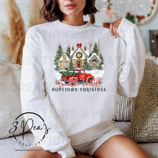 Custom Small Town House Scene with Red Truck