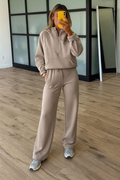 Jet Stream Half Zip Thumbhole Sleeve Active Pant Set