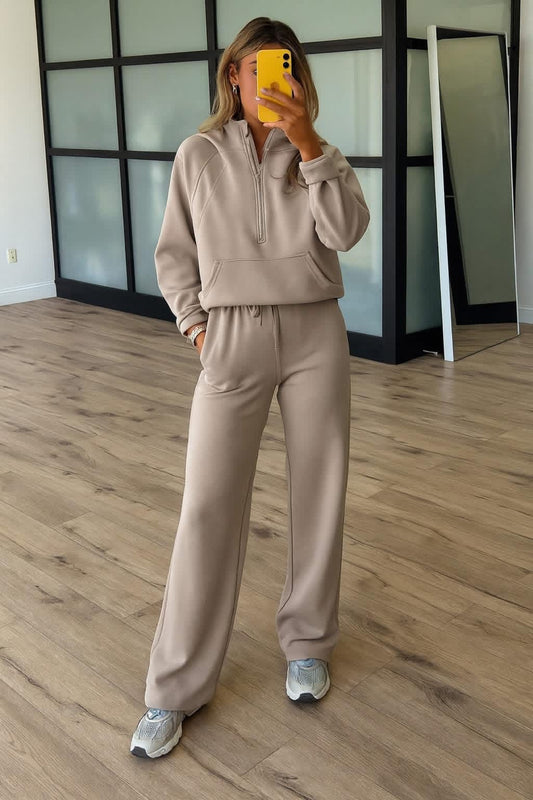 Jet Stream Half Zip Thumbhole Sleeve Active Pant Set