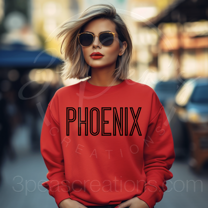 Phoenix Striped Text