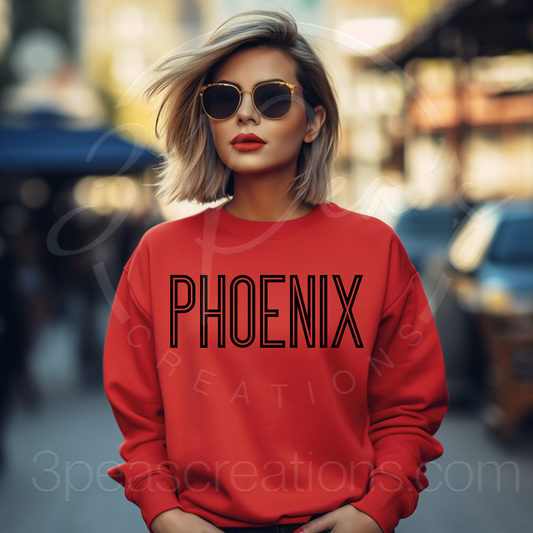 Phoenix Striped Text
