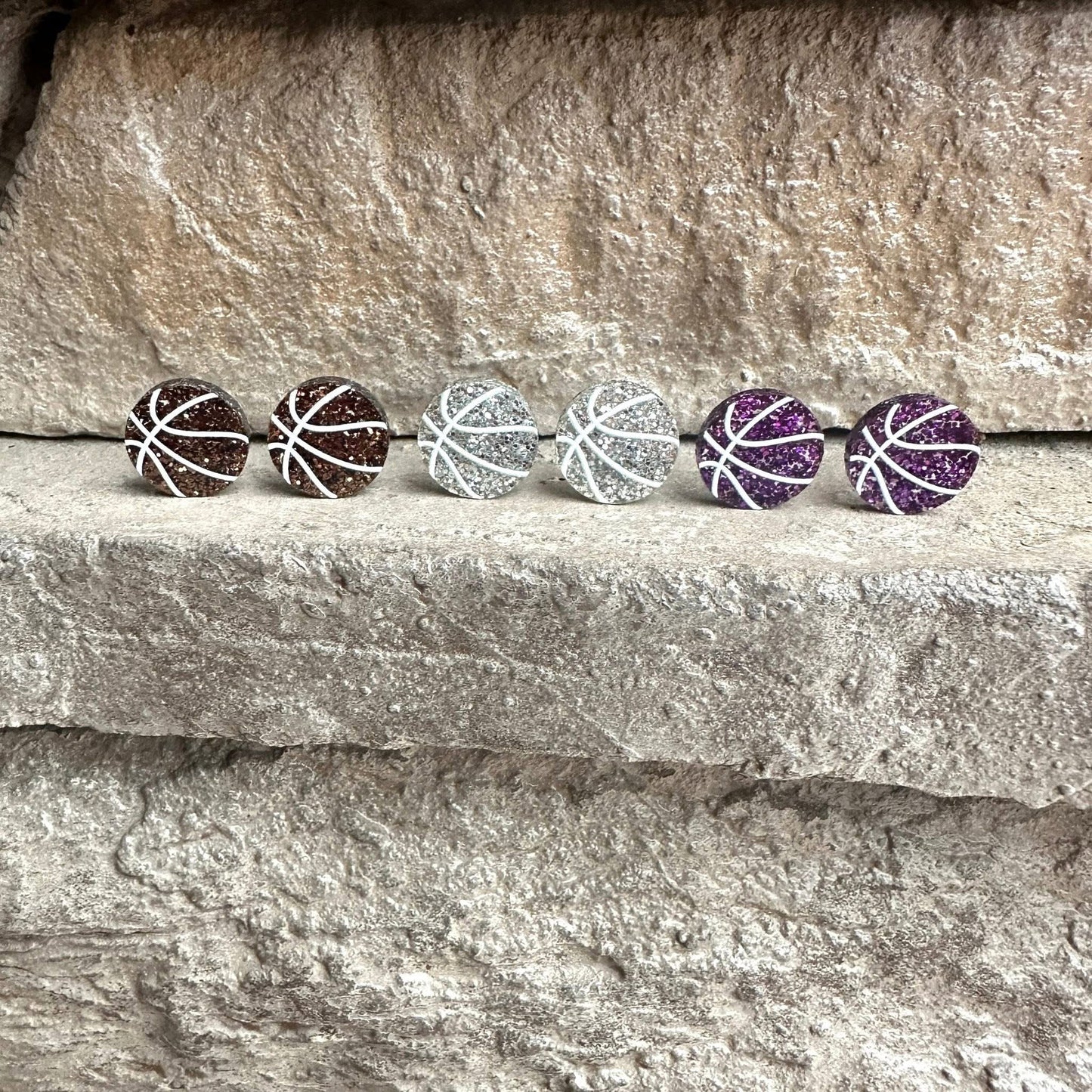 Glitter Basketball Studs