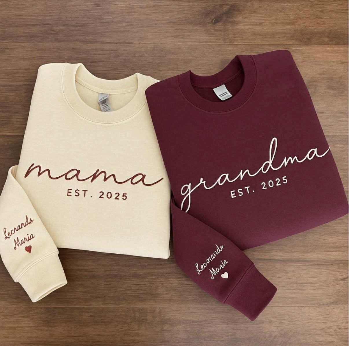 Embroidered Title Sweatshirt Across Center with Sleeve