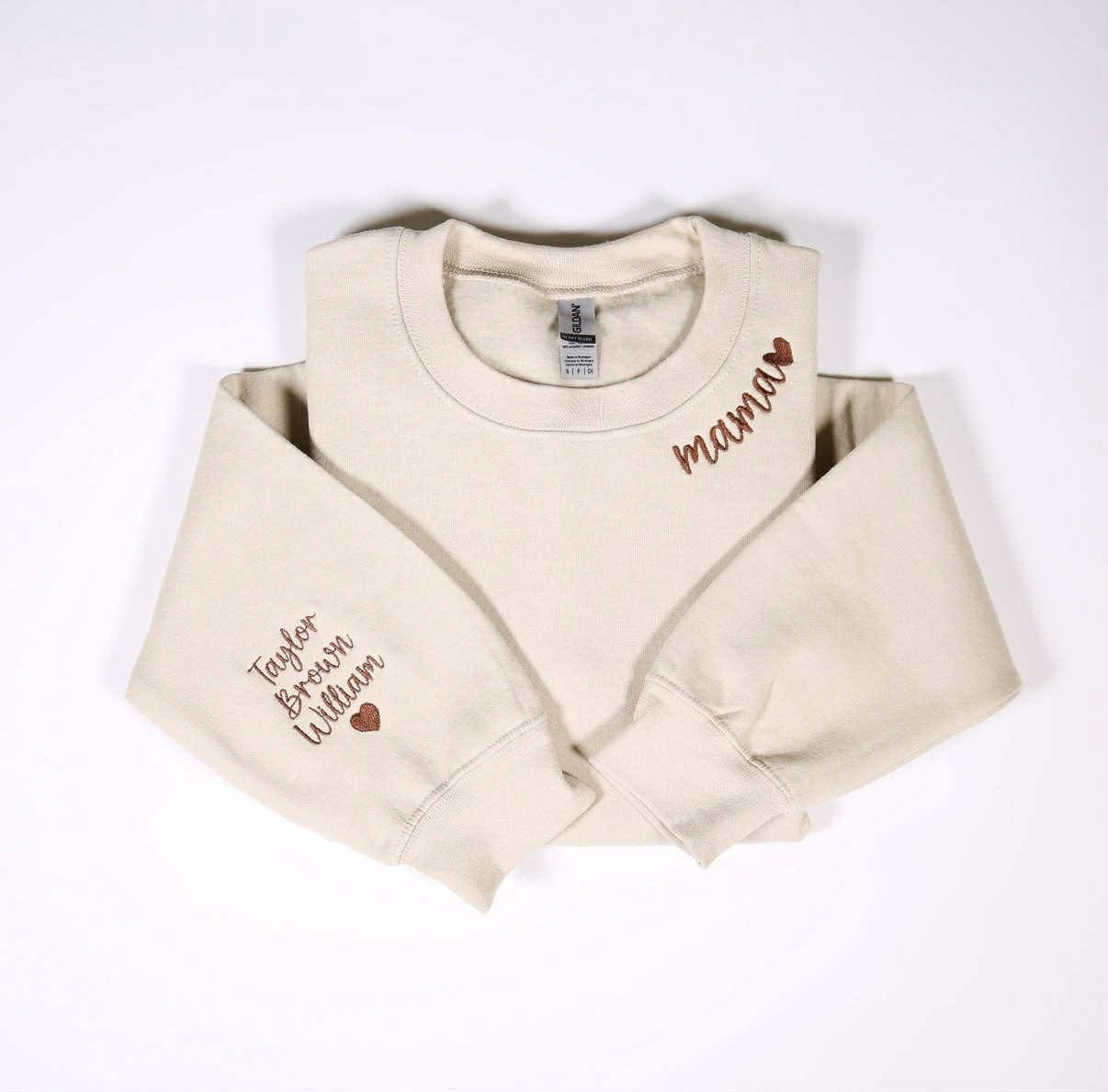 Embroidered Title Sweatshirt Neck with Sleeve