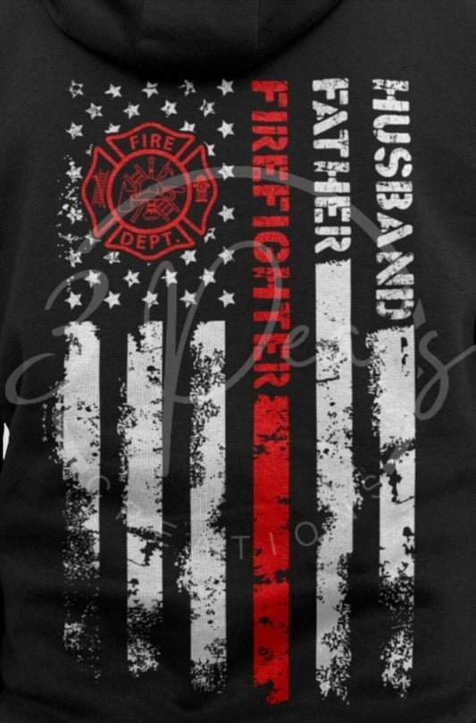 Fire Husband Father Firefighter Flag (E)