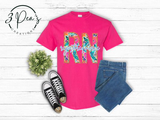 Custom Spring Floral Occupation w/Glitter Outline