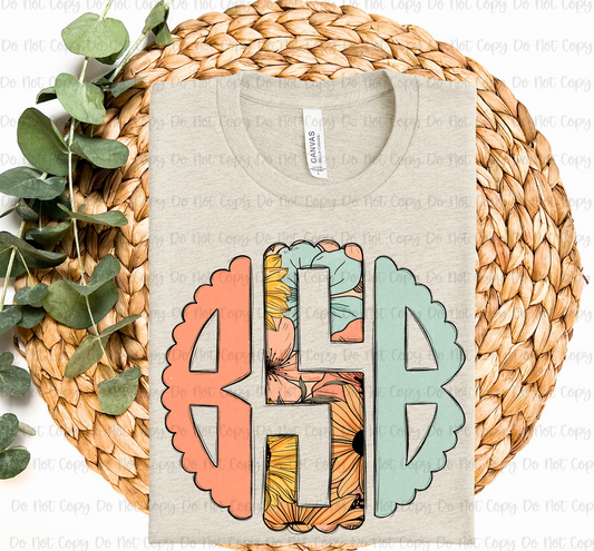 Sunflower Orange & Mint Monogram (OC)