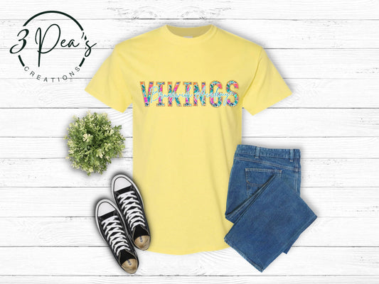 Custom Spring Floral Mascot w/Glitter Outline