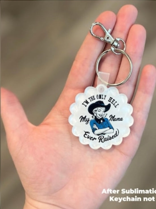Monogram/Logo 2" Circle Keyring/Bag Tag