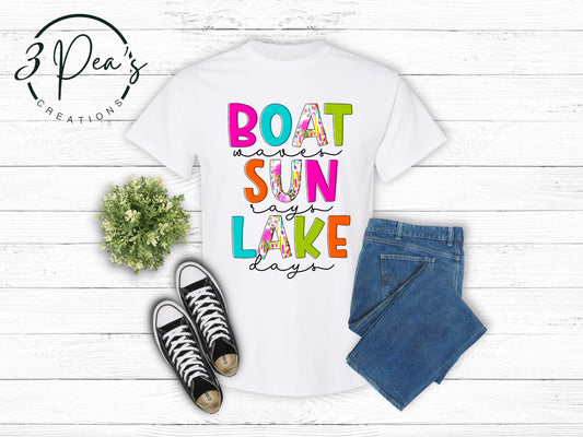 Colorful Boat Waves Sun Days Lake Days
